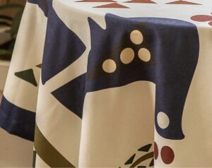 Blue Tablecloth with Birds