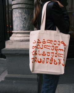 Canvas ToTe bag with alphabeth