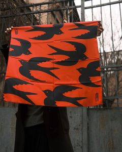 Scarf with Swallow